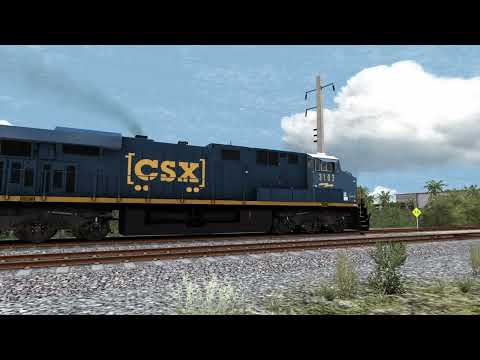 TS Classic CSXT ES44AC 3103 Leading a Short M635-20 With a Narrow Font K5HL