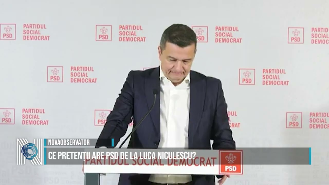 Ce pretenții are PSD de la Luca Niculescu?