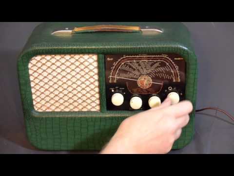 1955: schönes Radionette Auto- Kurer Röhrenkofferradio für den Oldtimer