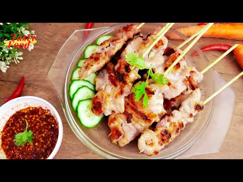 [Give Away Recipe] Grill Pork Bacon Coconut Milk,Thai BBQ Pork Recipe:Thai Food l Tasty Food
