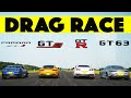 2024 Mercedes GT63 Coupe Vs Nissan GTR Vs Mercedes GTS Coupe Vs Chevy Camaro ZL1 Drag And Roll Race