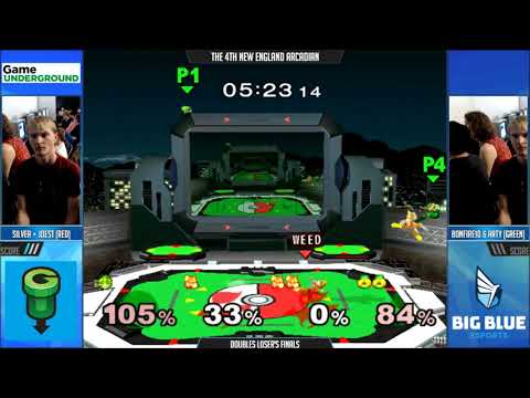 NE Melee Arcadian 4 - Silver/JoeST (Red) vs. bonfire/Arty (Green) - SSBM Doubles LF
