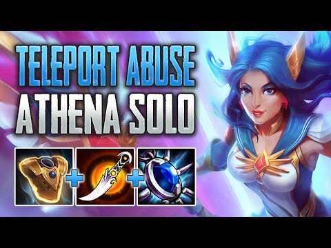 INSANELY OP TELEPORT CHEESE! Athena Solo Gameplay (SMITE Ranked Conquest)