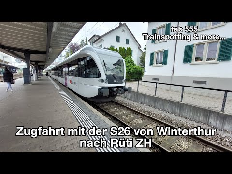 Zugfahrt mit der S26 von Winterthur nach Rüti ZH | 1. Klasse | Thurbo GTW