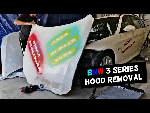 BMW E90 HOOD REMOVAL REPLACEMENT E91 E92 E93 323i 325i 328i 335i 335d