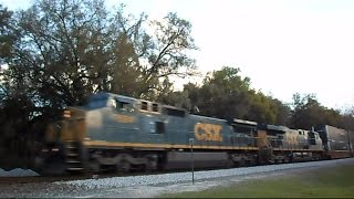preview picture of video 'CSX Intermodal Train Through Bushnell Florida'