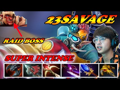 23Savage Gyrocopter super intense match vs Raid Boss Troll Warlord | 7.34c Immortal Ranked Gameplay