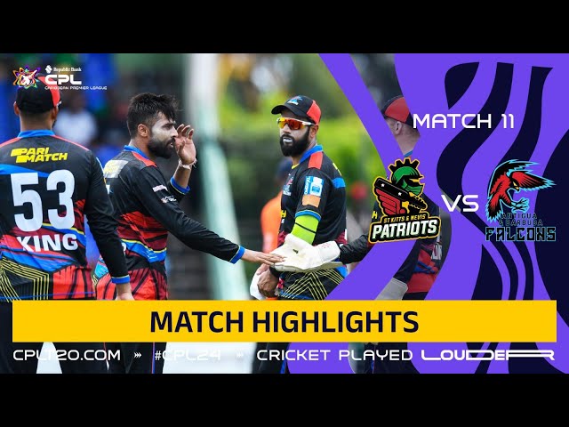 Highlights | St Kitts and Nevis Patriots vs. Antigua and Barbuda Falcons | CPL 2024