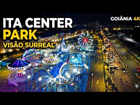 Ita Center Park Goiânia 2026: Tour noturno Completo de Drone pelo Shopping Passeio das Águas 4K