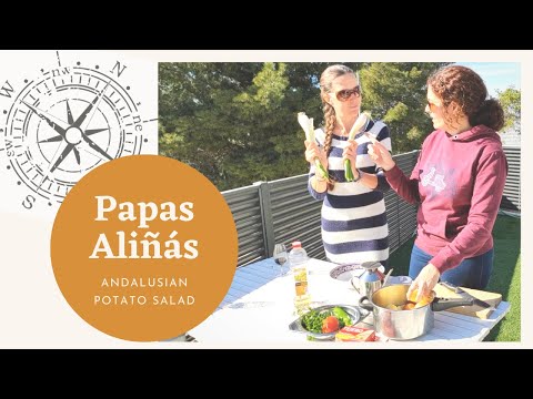 Potato salad. Spanish recipe. Andalusian tapas–Patatas Aliñadas "Papas Aliñás (Ep35) Sailing Kanoa