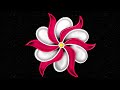 Beautiful 5-3 dots Flower Rangoli🌺| Easy & Simple dots kolam | Flower muggulu | colour rangoli