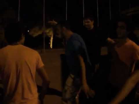 Egypt dancing at night after the first street performance with Ethno Jordan