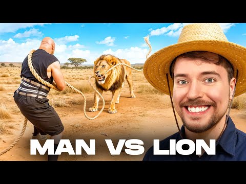 MrBEAST CHALLENGED ME TO A TUG-OF-WAR WITH A LION! | BEHIND THE SCENES