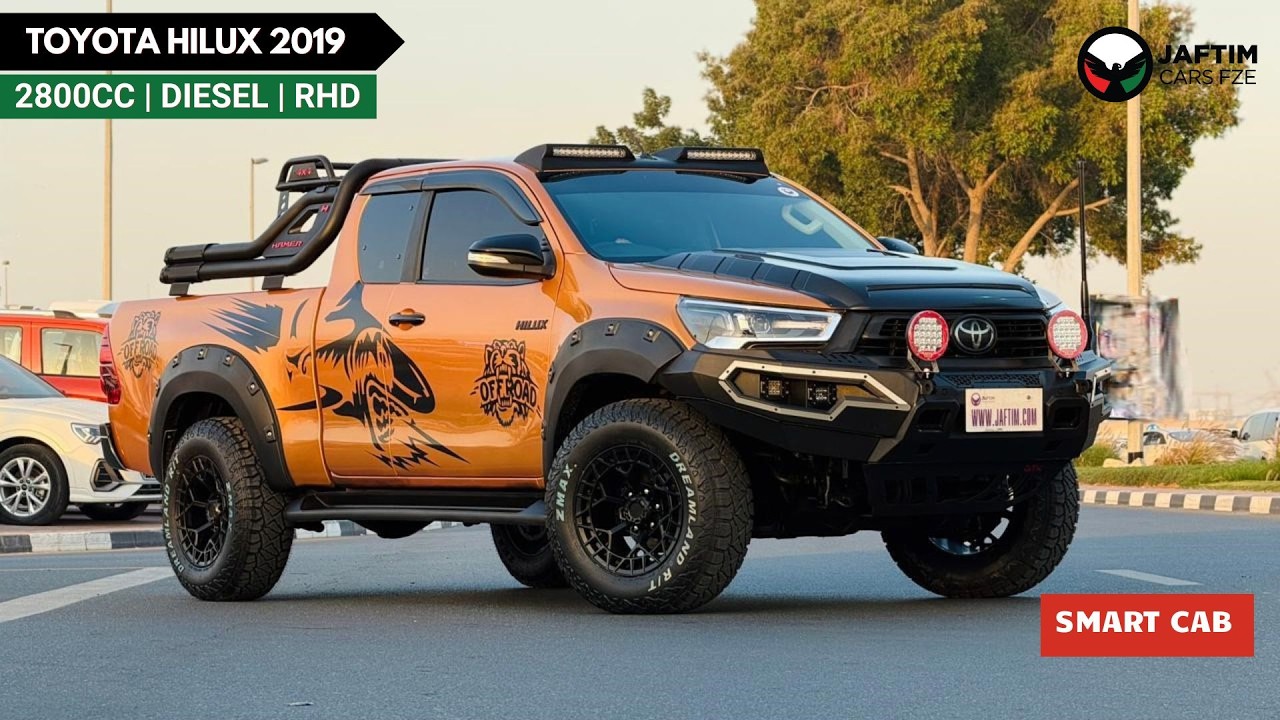 Toyota Hilux 2019 | 2.8L DIESEL | AT | RHD | HEAVY BULL BAR WITH LED KIGHTS | ROOF MOUNTED LED LIGHTS | HAMMER 4X video