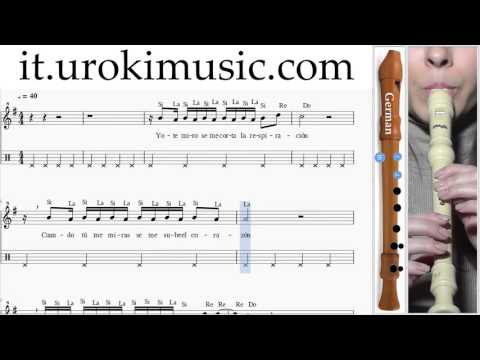 Lezioni di Flauto Dolce G  Enrique Iglesias Bailando Melodia Tutorial Spartito Imparare Insegnante M