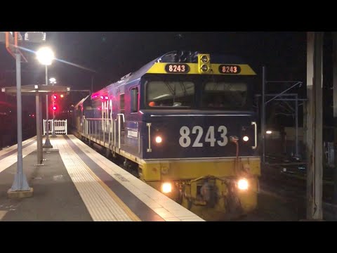 8243, 8113, 8105 and 8249 pulling a Manildra Grain Train through Waterfall