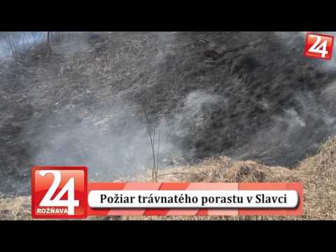 Požiar trávnatého porastu v Slavci