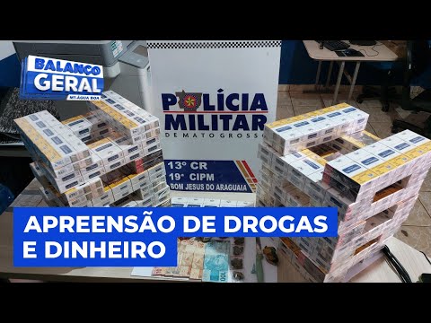 Polícia Militar apreende drogas, cigarros e dinheiro em Bom Jesus do Araguaia