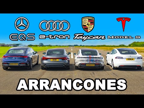 Mercedes EQS vs e-tron GT vs Taycan 4 vs Model S: ARRANCONES