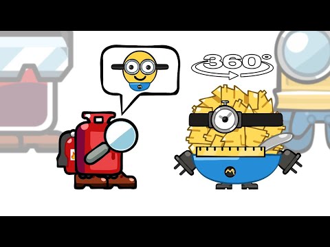 Mini Crewmate Kills Emoji Despicable Me 4 Minions Characters | Among Us | 360°