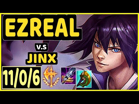 EZREAL vs JINX - 11/0/6 KDA BOTTOM ADC GAMEPLAY - KR Ranked GRANDMASTER