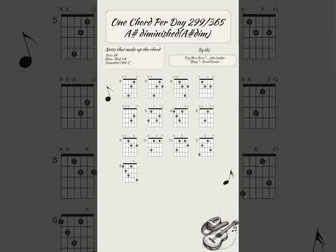 One chord per day 299/365: A# diminished (A# dim) #guitar #guitarlesson #guitartutorial #music