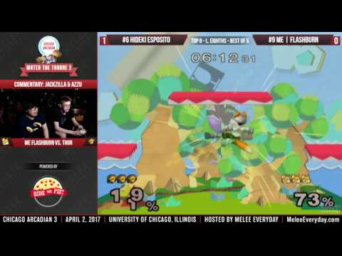 Watch the Throne 3 - ME | Flashburn (Fox) vs. Hideki Esposito (Link) - SSBM - Top 8 L. Eighths