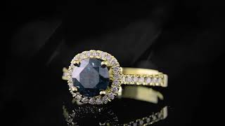 1,5 ct mavi pırlanta özel yüzük