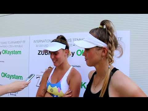 Julie Štruplová a Linda Klimovičová po výhře v 1. kole | ZUBR Cup Přerov 2023