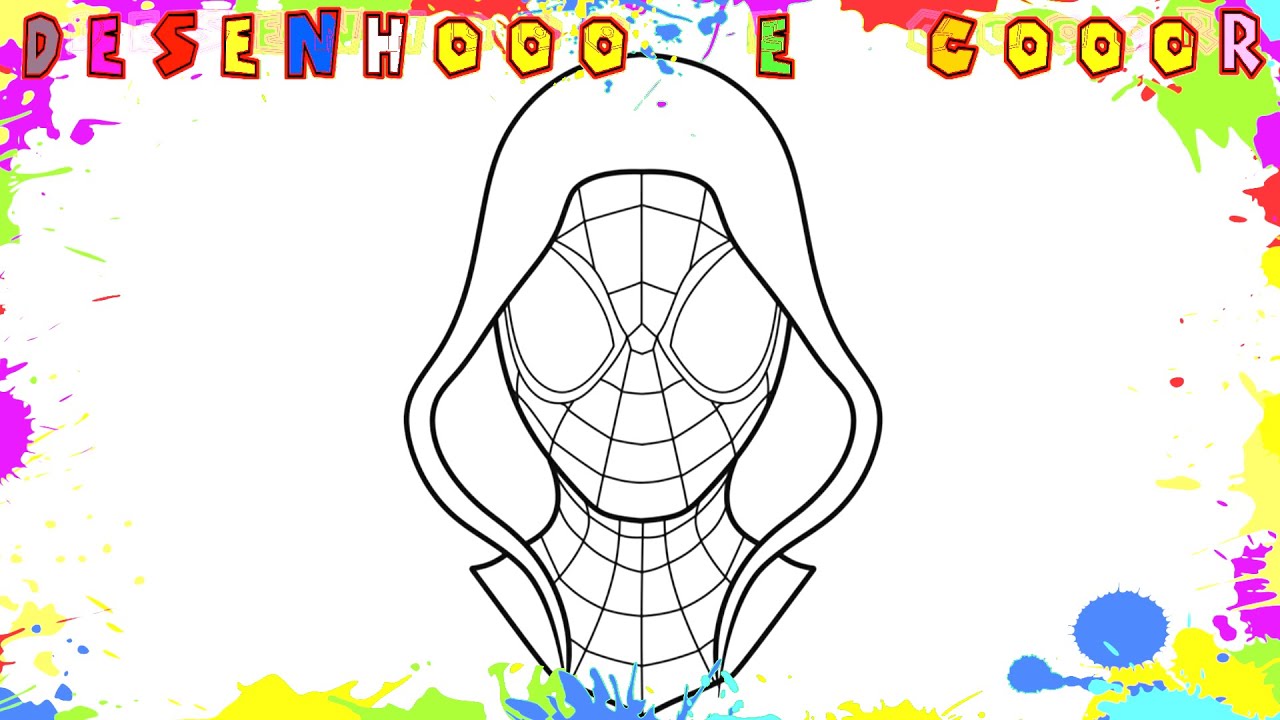 Como Desenhar o HOMEM ARANHA | MILES MORALES | Desenho para Colorir e Imprimir | Desenhooo e Cooor