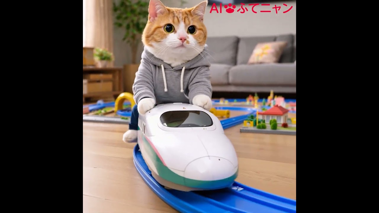 🚄今日は #北海道新幹線開通の日 🚄 出発しまーす🐱🐾 #新幹線 #ふてニャン #猫 #cat