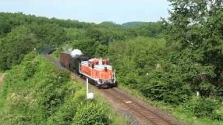 preview picture of video '石北本線SL回送、Moving Steam Locomotive,Sekihoku line,Hokkaido,Japan'