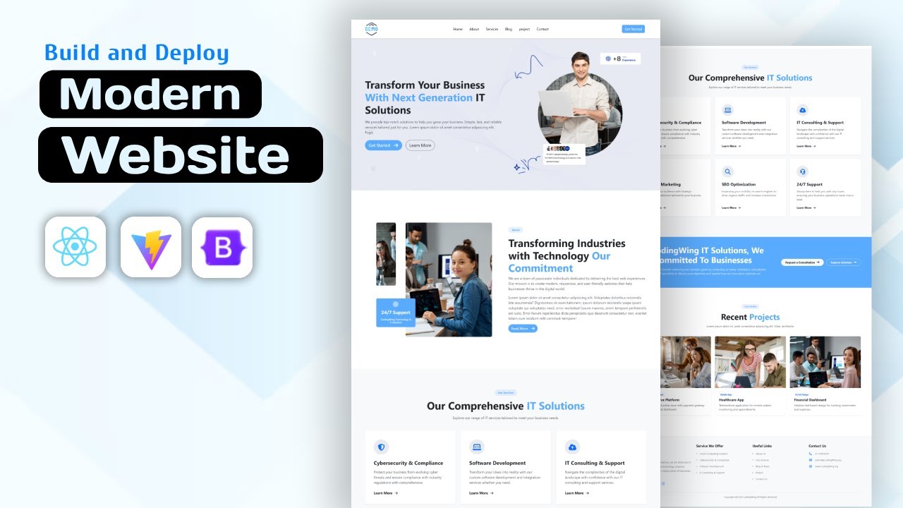 Build Complete Website Using React JS | Real-World React Project