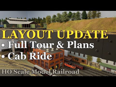 Layout Tour and Update with Cab Ride. HO Scale Model Railroad. ACHB 1-51