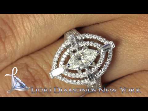 ER-1111 - 2.35 Carat F-VS2 Marquise Cut Vintage Style Natural Diamond Engagement Ring 18k