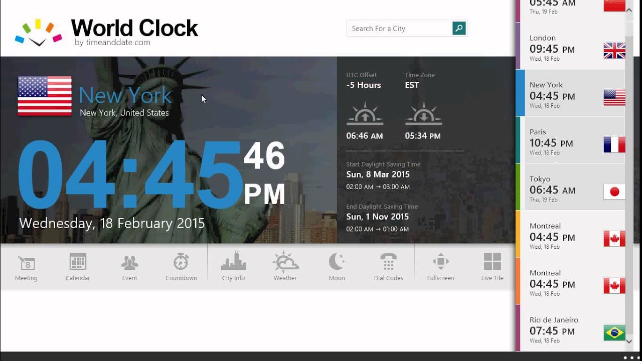Windows 8.1 World Clock Time Zones app review