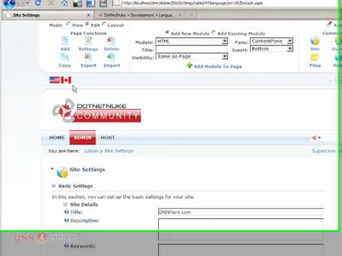 DotNetNuke Tutorial - How to setup multiple languages in DNN - Video #18