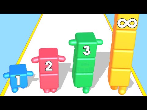 LEVEL UP 'Cube Run 3D' - Level Up Number Block Run Race Stack Master Max Level Gameplay