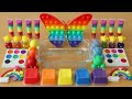 Mixing”Rainbow Butterfly”Eyeshadow and Makeup,parts,glitter Into Slime!Satisfying Slime Video!★ASMR★