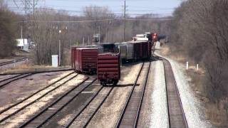 preview picture of video 'CN 8811 Boxcar Drop at Hawthorne Yard in West Chicago, Illinois on 4-1-09'
