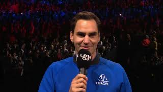 Roger Federer On-Court Interview | Laver Cup 2022