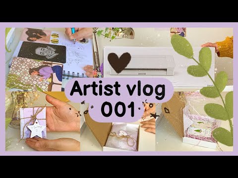 Artist vlog #1 🌱 Unboxing silhouette cameo 4 cutting machine + Planning shop update + packing orders