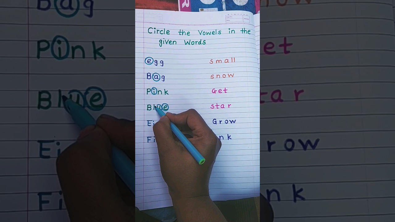 #Circle the Vowels in the given words #vowels #circle #learning #trending #youtubeshorts