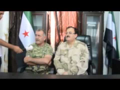 مقابلة مع العقيد عبد الجبار العكيدي واللواء سليم إدريس في مقر هيئة الأركان في الداخل السوري