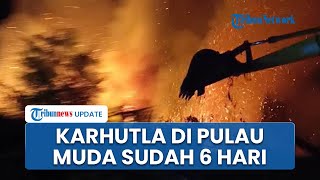 Berhari-hari Kebakaran Hutan Lahan Melanda Desa Pulau Muda Pelalawan, Damkar Sampai Pakai Alat Berat
