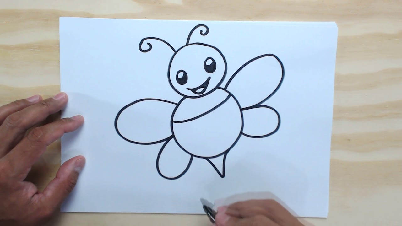 COMO DESENHAR UMA ABELHA BEM FÁCIL - Desenhos fáceis para crianças