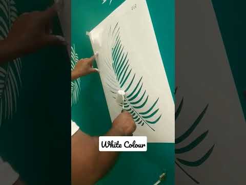 || Leaf Design Wall stencil || #shorts #ytshorts #youtubeshorts #stencil #wallstencils