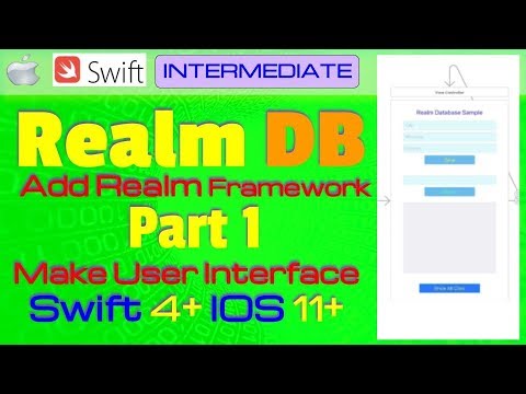 IOS 11, Swift 4, Tutorial - Part 1 - Make Realm DataBase Project (Add Realm and make UI)
