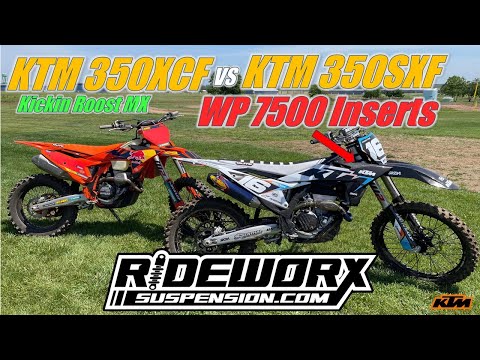 2025 KTM 350SXF with WP Cone Valve 7500 Fork Inserts vs 2025 KTM 350XCF Factory Edition: 350 vs 350!