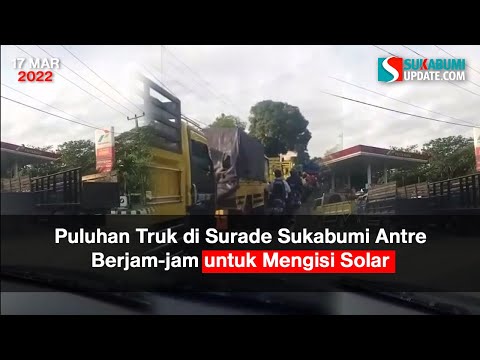 Puluhan Truk di Surade Sukabumi Antre Berjam-jam untuk Mengisi Solar